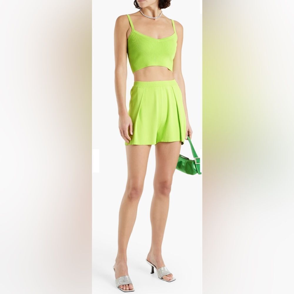 Lapointe Cropped Ribbed-knit Top Size XL